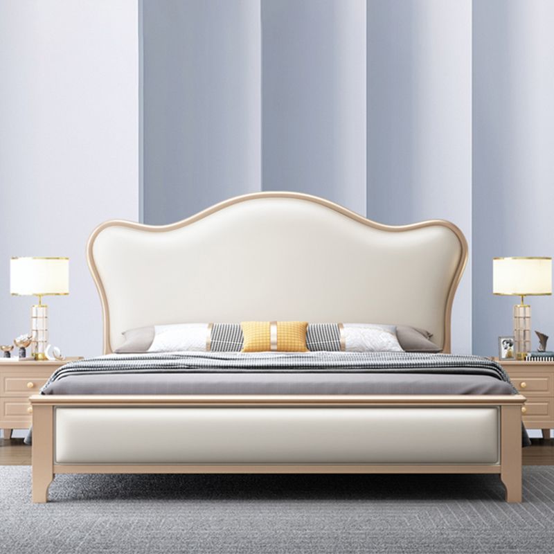 Modern Wood and Upholstered Standard Bed 57.5" Tall Panel Bed
