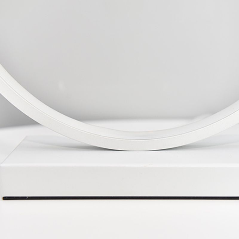 Linear Night Table Lamp Modern Style Metal 1 Light Nightstand Lamp in White