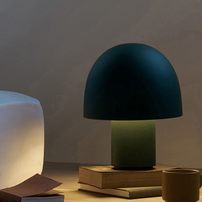 Mushroom Shaped Bedroom Table Lamp Metallic 1-Light Macaron Style Night Light