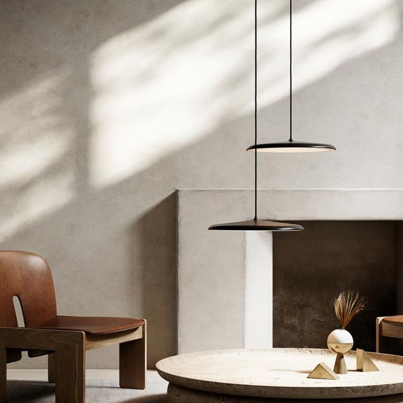 Electroplate Metal LED Hanging Lamp in Modern Style Acrylic Circular Pendant Light for Dining Room