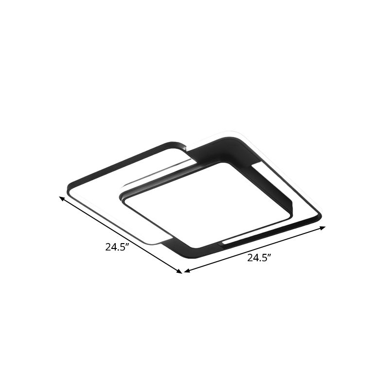 Geometry Flush Light Fixture Modernism Metallic LED Black Flush Mount Lamp, 16.5"/20.5"/24.5" Width