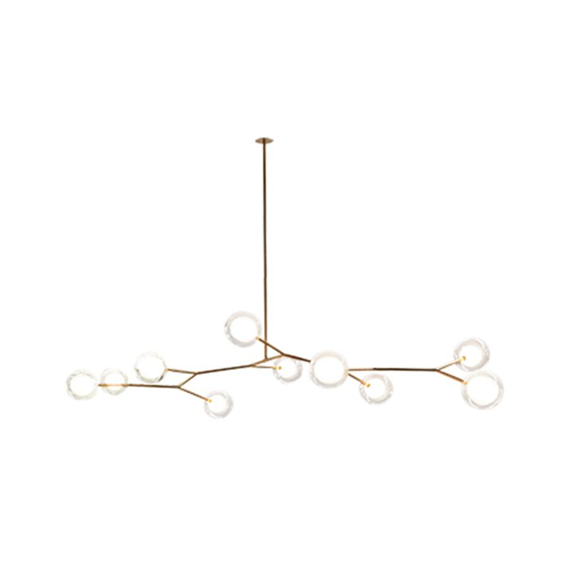 Nordic Modern Dining Island Light Glass Shade Chandelier Light Fixture for Dining Room