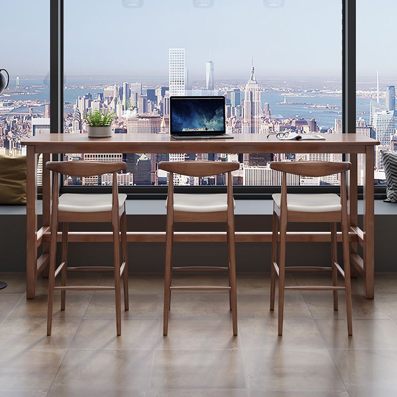 Modern Indoor Bar Dining Table Rectangle Trestle Wood Bar Table