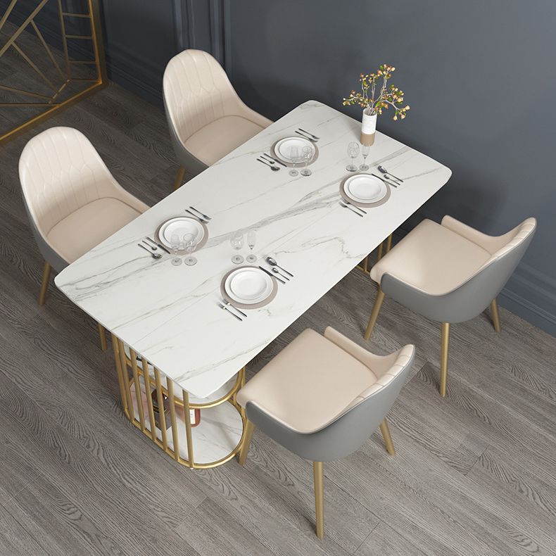 Nordic 1/2/5 Pieces Dining Set White Stone Top Dining Furniture