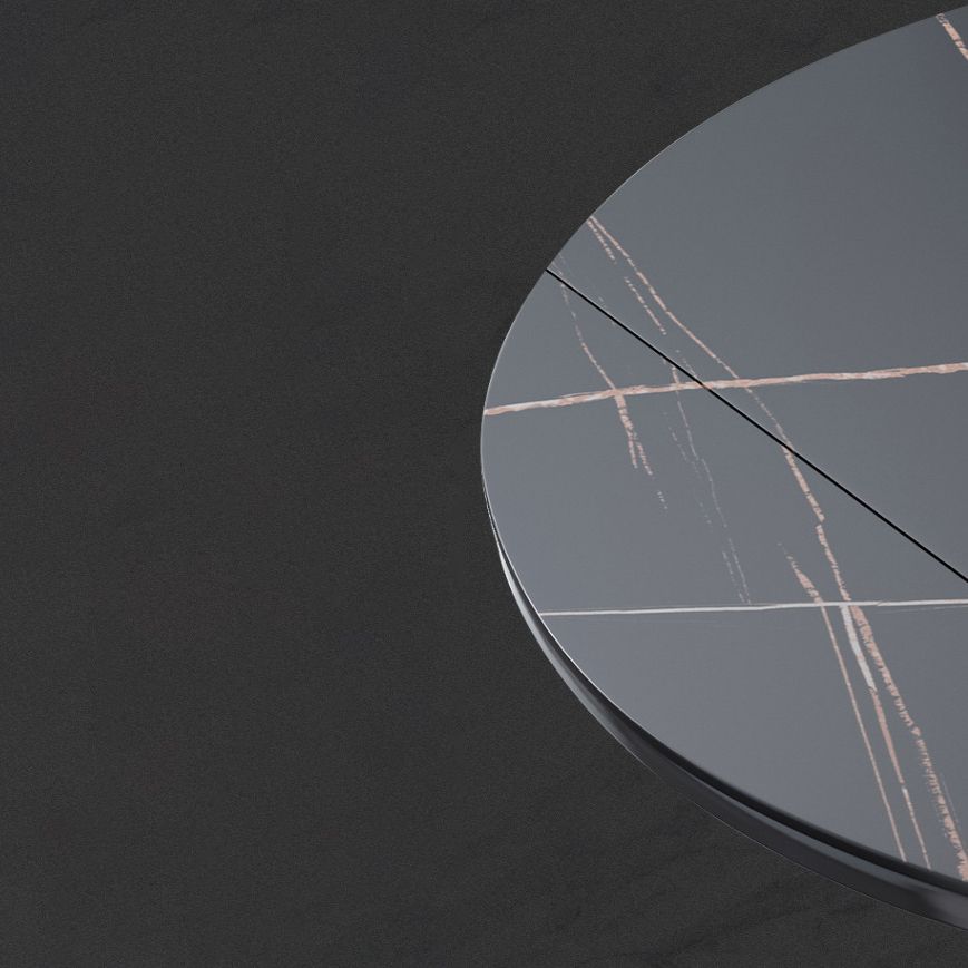 7 Pcs Modern Dining Room Set with Round Table and 4 Legs Base Dining Set with Armless Chairs