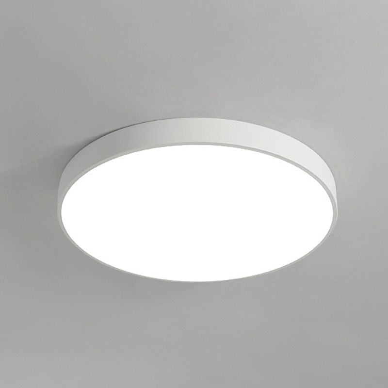 Ronde vorm LED-plafondlamp Modern ijzer 1-lichts inbouw in witte afwerking