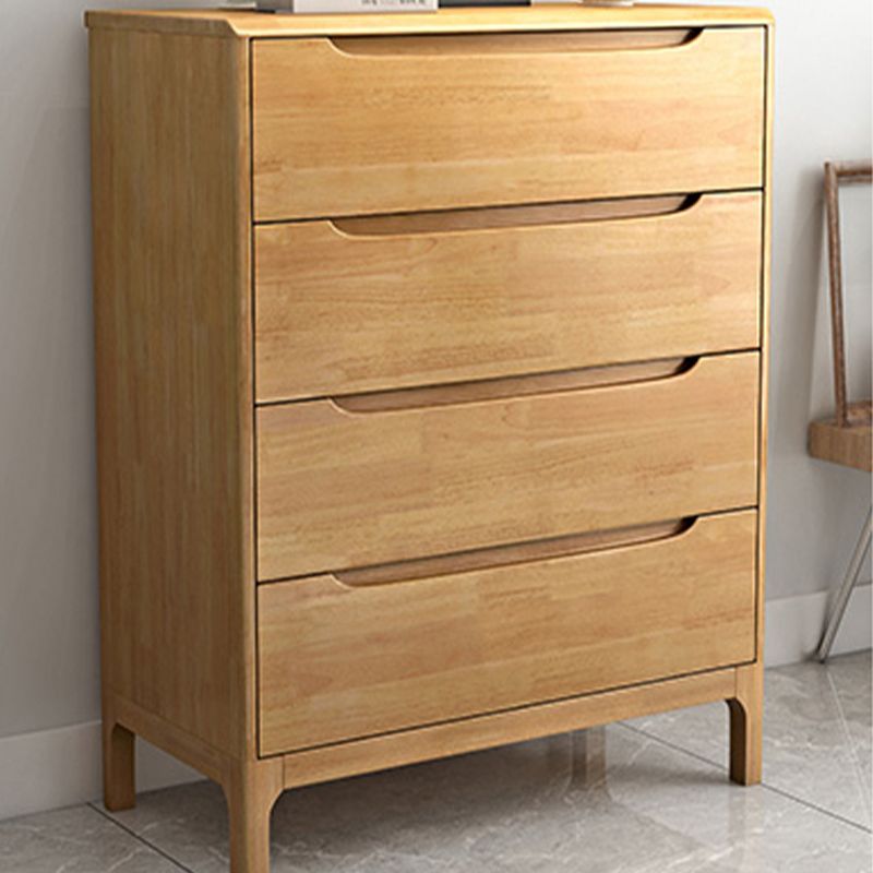Rubber Wood Contemporary Chest Bedroom Storage Chest with Drawers