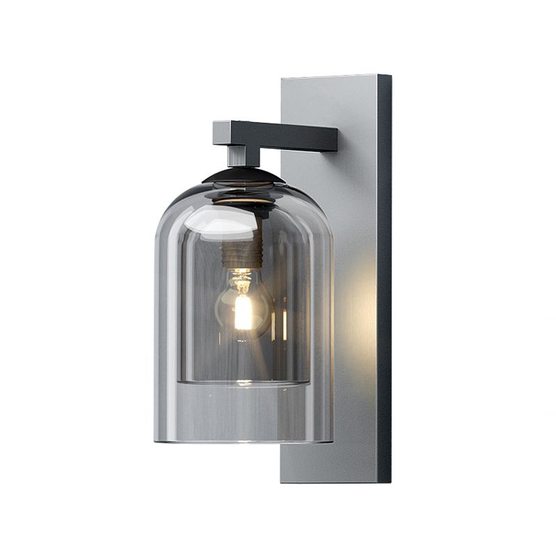 Industrial Style Cylinder Wall Light Glass 1 Light Sconces for Bedroom