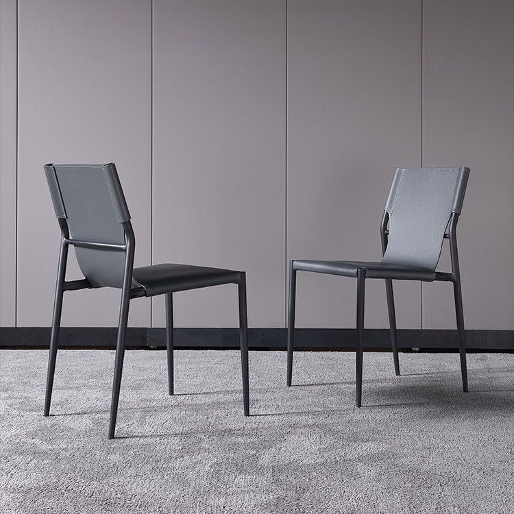 Sillas de comedor estilo moderno Silla auxiliar de cocina sin brazos con patas de metal