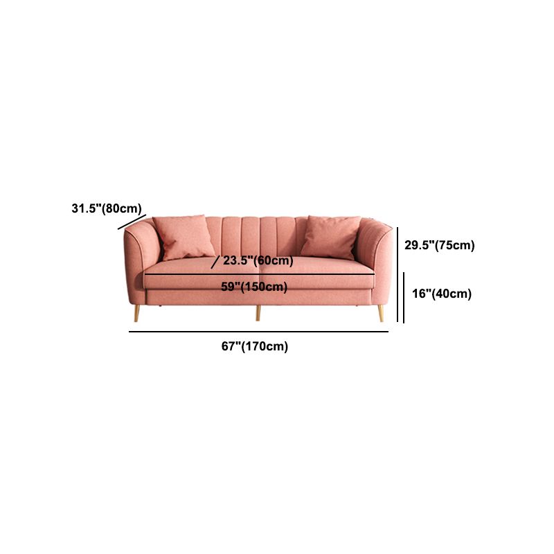29.53"H Pink Upholstery Sofa with Sewn Pillow Back for Living Room