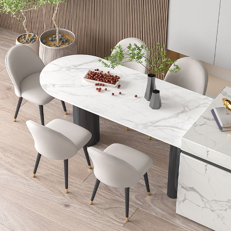 Glam Style Sintered Stone Dining Set Rectangle 1/4/5/6 Pieces Dining Set for Dining Areas