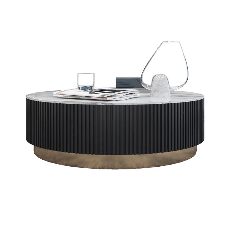 Frame/Drum Coffee Table Slate Cocktail Table with Storage Drawers