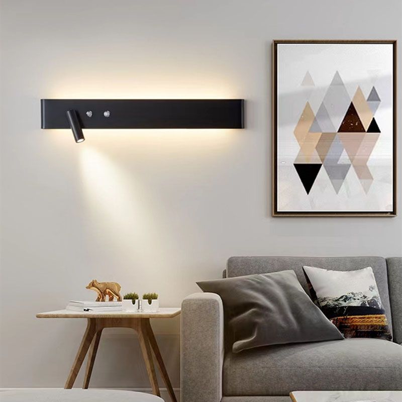 Modern Minimalist LED Wall Light Rectangular Iron Wall Lamp for Bedroom