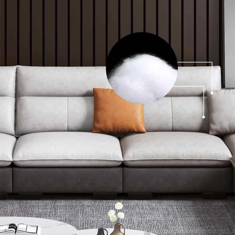 Flared Arm Sofa in White Stain/Water Resistant Sofa & Chaise