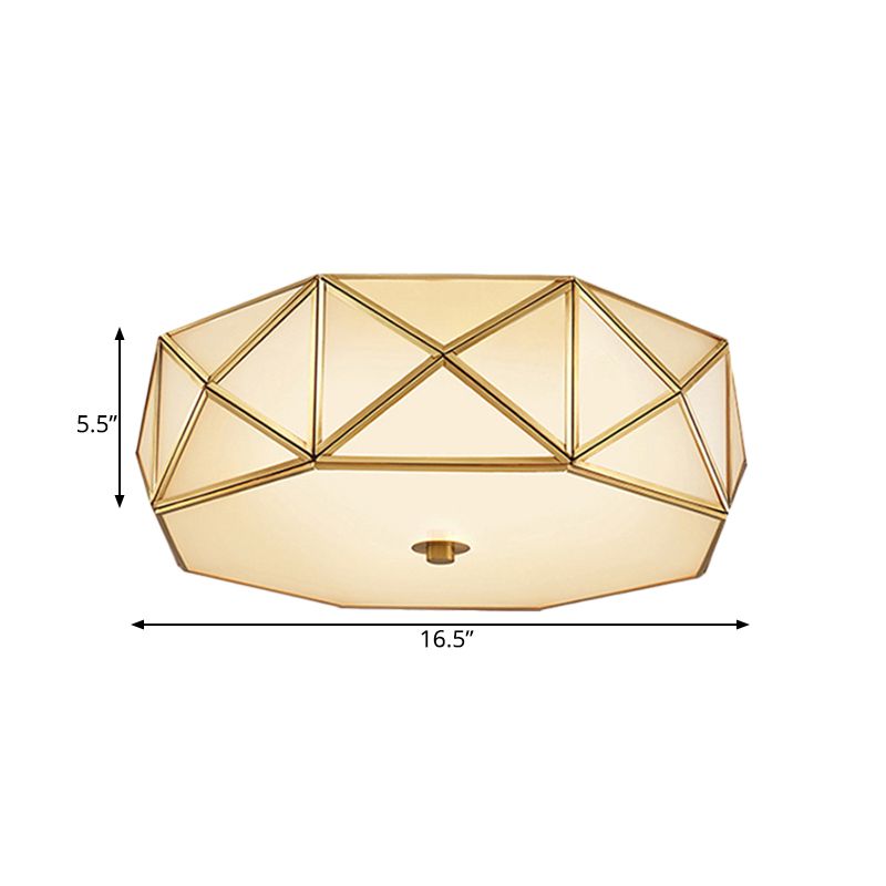 3/4/6 Allumage de l'octogone de fixation Minimaliste Brass Metal Ceiling Mounted Lamp for Bedroom, 14 "/16.5" /20.5 " W