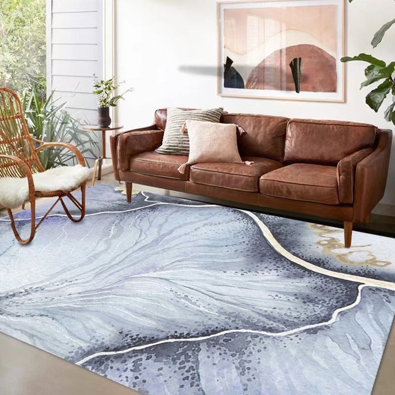 Light Pink Abstract Print Rug Polyester Modern Rug Washable Rug for Drawing Room