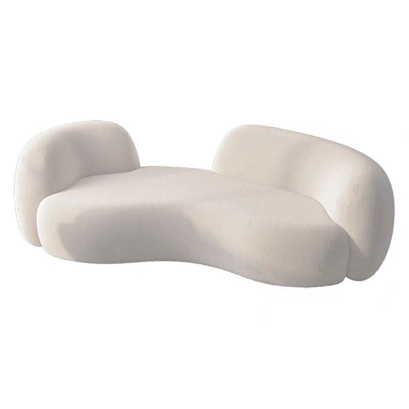 Contemporary Tight Back Sofa Solid Color Curved Loveseat for Living Room