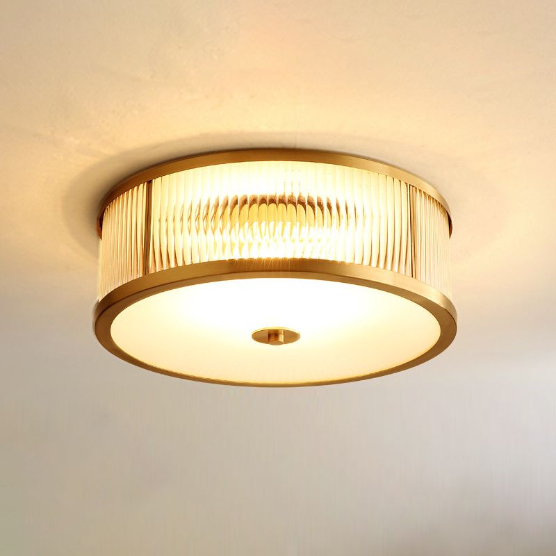 Forme ronde Couloir Aisle Ceiling Mount Light American Country Style Cuivre Flush Mount Light