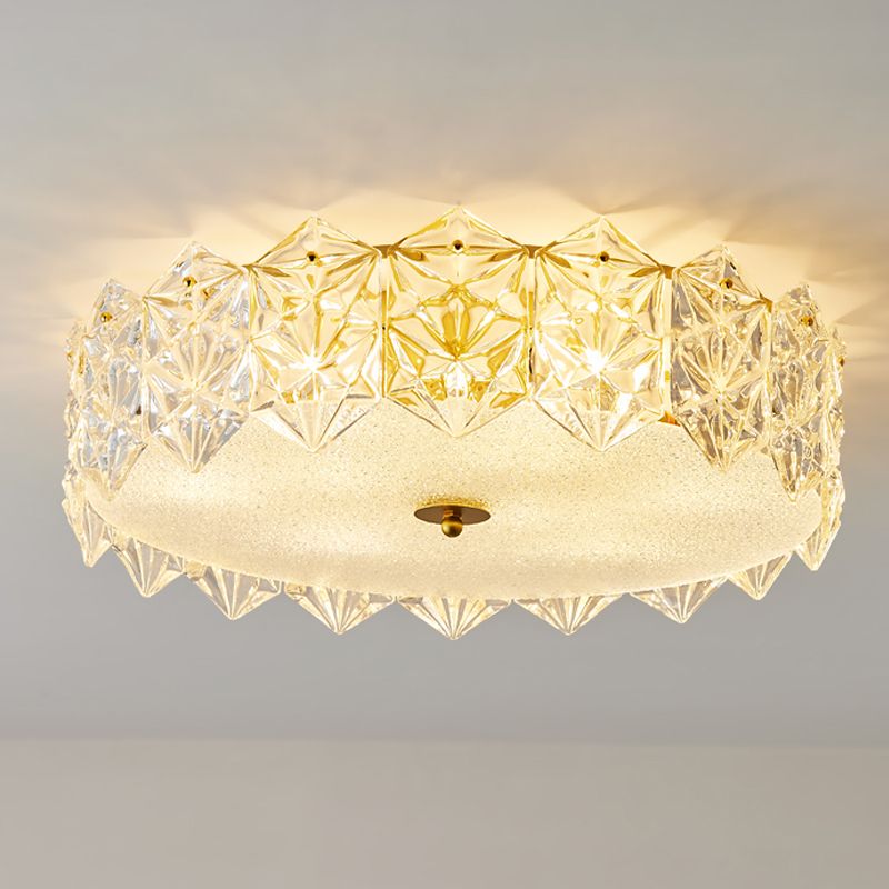 Lustre de salon en cristal encastré transparent moderne