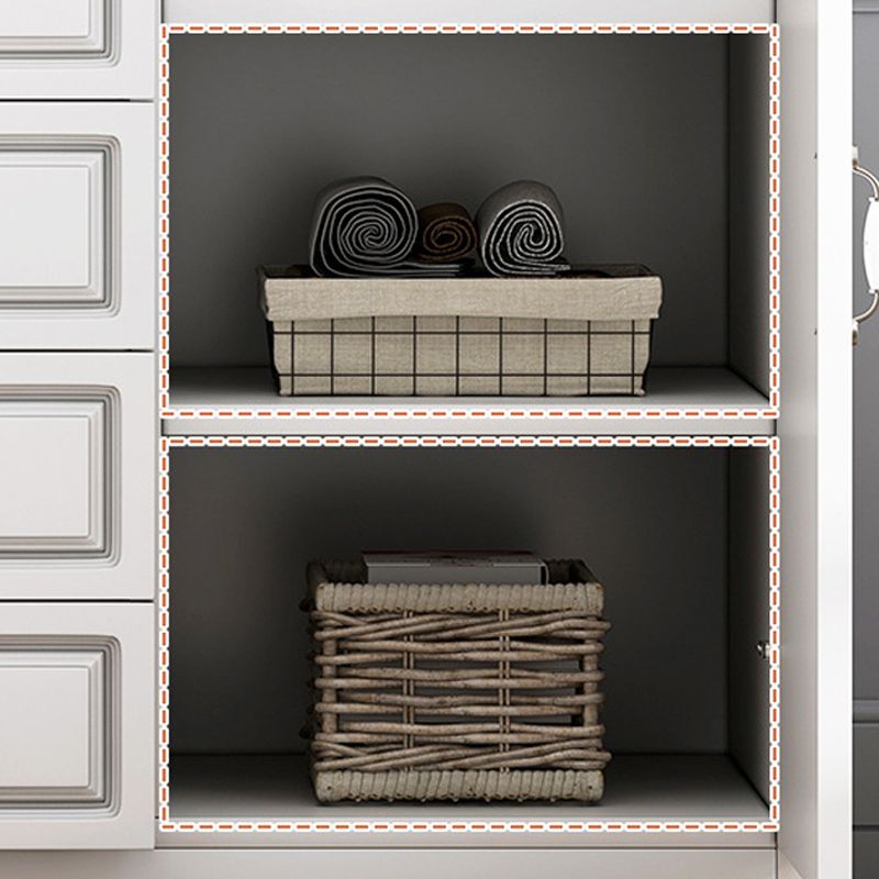 Contemporary Storage Chest White Wood Vertical Dresser for Bedroom