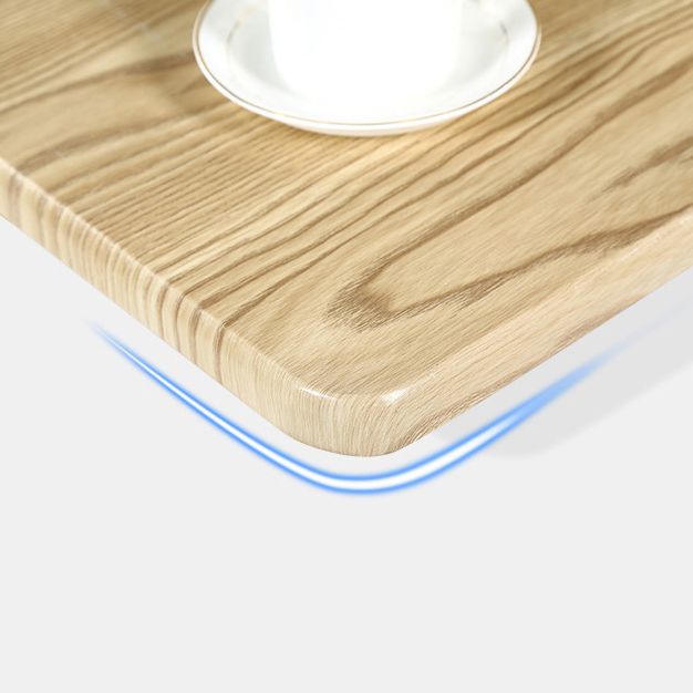 Simple Home Wood Dining Table Rectangle Shape Dining Table with Wood Pedestal Base
