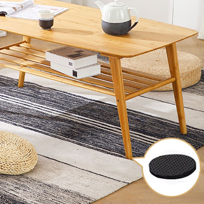 4 Legs 1 Coffee Table Contemporary Wood Coffee Table with Shelf