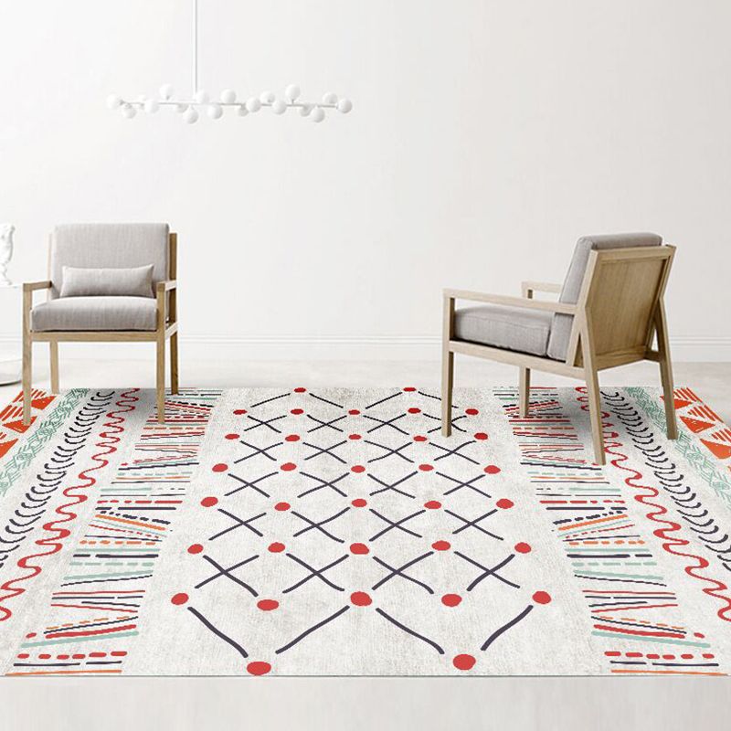 Zwart visgraat Trug Polyester Boheems tapijt Anti-slip achterste tapijt voor woningdecoratie