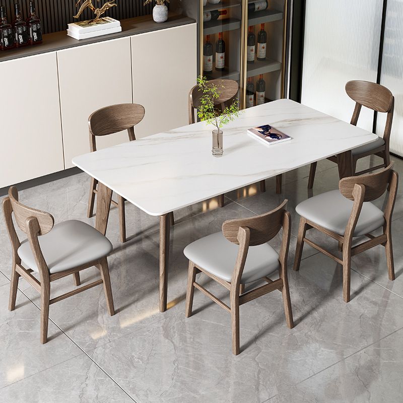 Ash Solid Wood Legs Dining Table Mid-Century Rectangle Dining Table