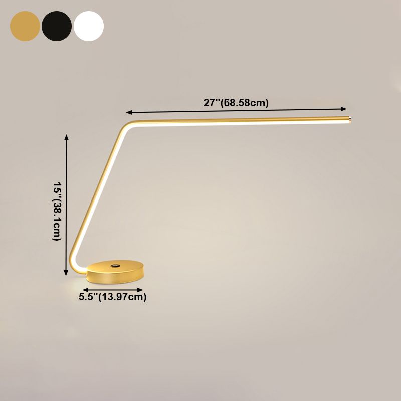 Linear 1 Light Table Light Contemporary Metal Night Table Lamps for Study Room