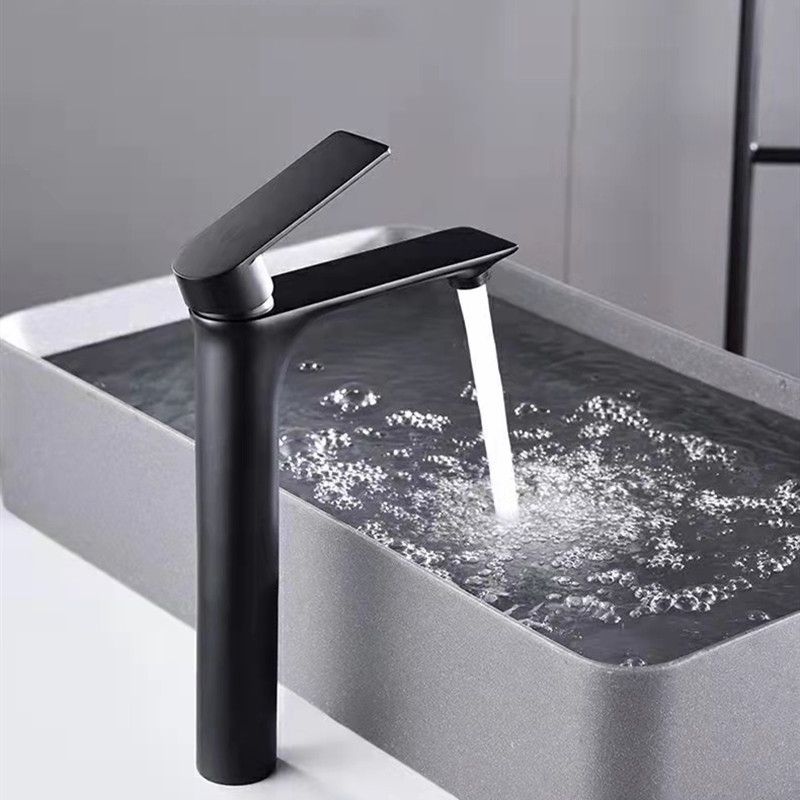 Modern Style Vessel Sink Faucet Lever Handle Copper Low Arc Vessel Faucet