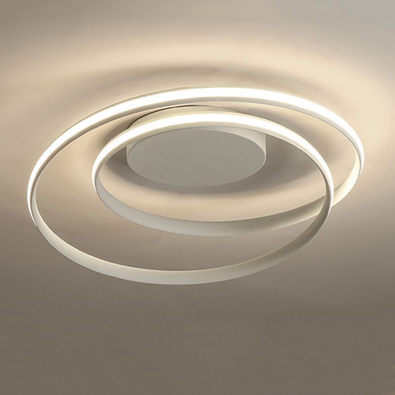 Swirl Wave Flush Mount Ceiling Light Fixture with Aluminum Art for Living Room