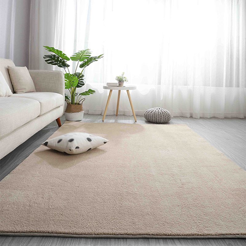 Tapis de couleur unie brun Rapier en polyester tapis de support de tapis sans glissement pour le salon