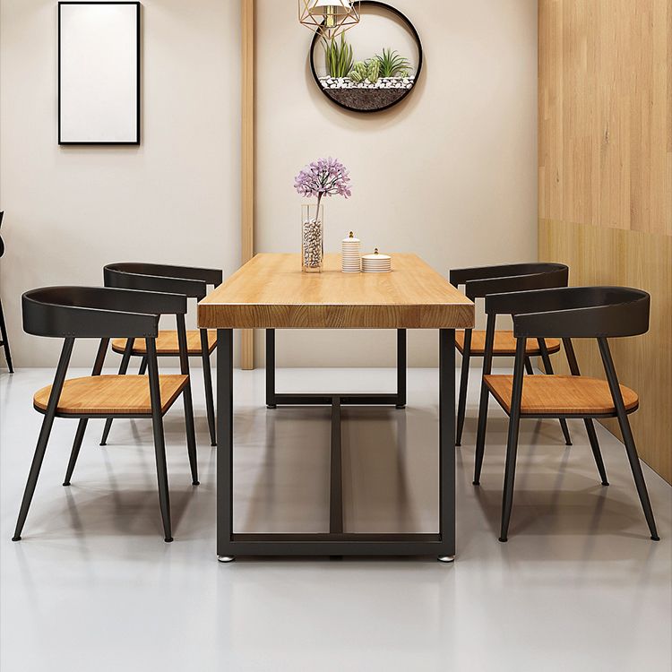 1/5 Pieces Rectangular Dining Table Set Industrial Style Wooden Dining Table with Chairs