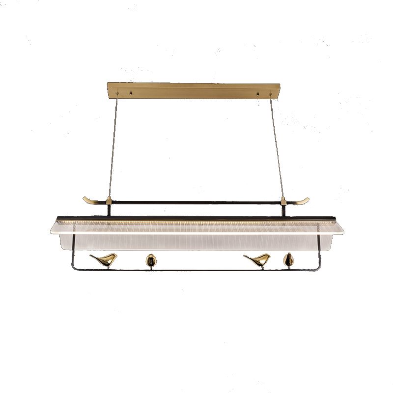 Solid Brass Post Modern Kitchen Island Fixture LED Ceiling Light Pendant in Black