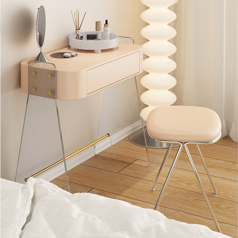 Contemporary 1 Drawer Makeup Vanity Desk Wood and Acrylic Dressing Table