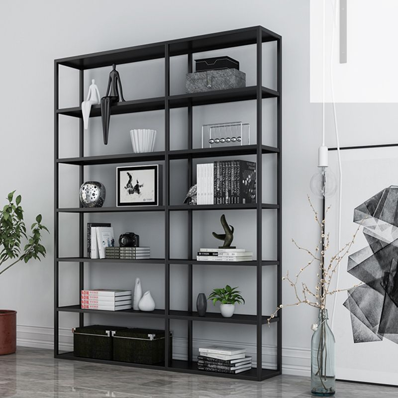Rectangle Open Back Bookshelf Industrial Etagere Storage Bookcase