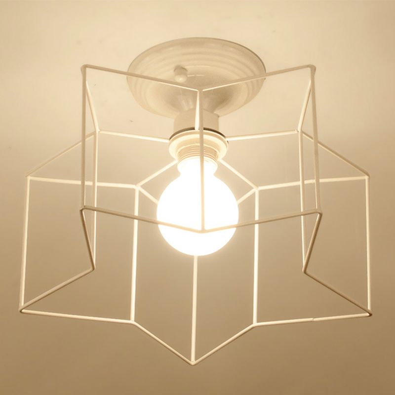 Plafonnier industriel rétro semi - encastré en fer forgé étoile pour espaces intérieurs