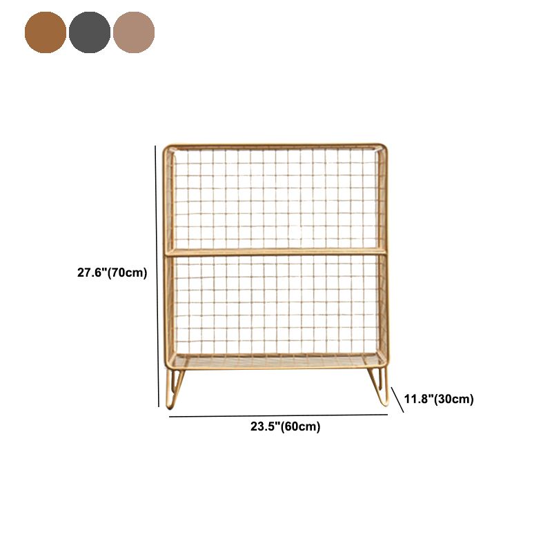 Modern Metal Bookshelf Standard Closed Back Bookcase in Burnish