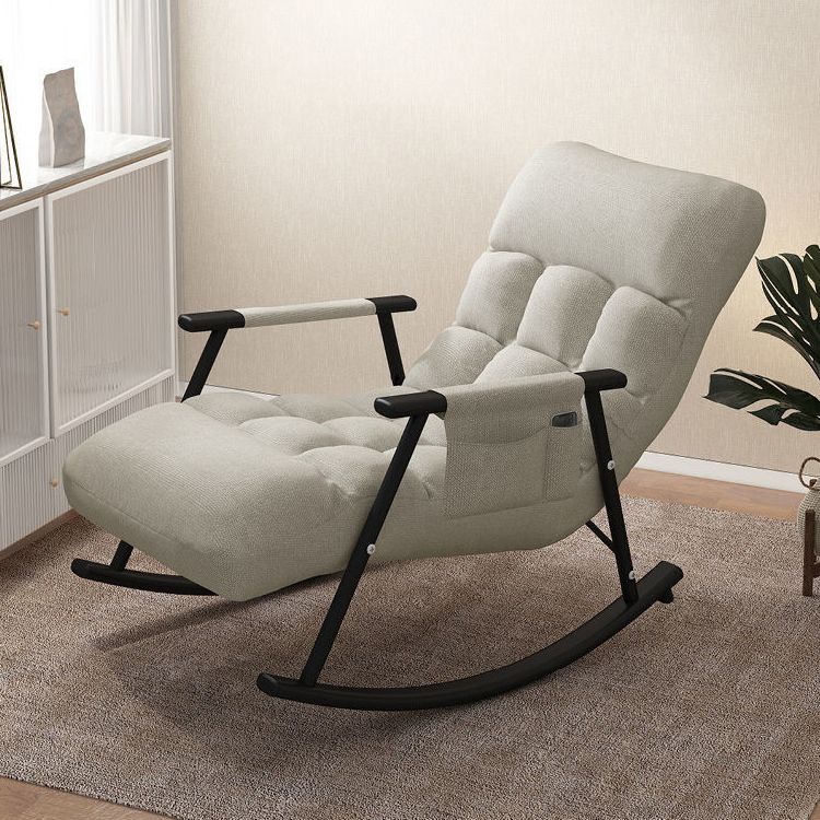 Home Modern Metal Base Rocking Chair Living Room Leisure Single Sofa Chair