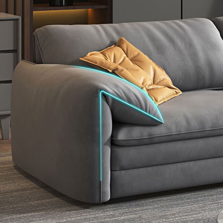 68"W Contemporary Sectional Sofa Fabric Stationary Sectional