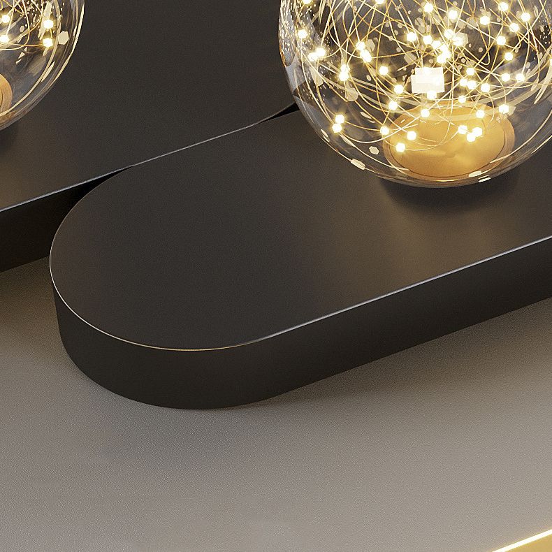 Lámpara de techo minimalista LED de metal con montaje empotrado geométrico de oro negro para sala de estar