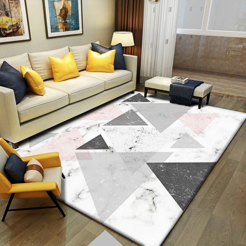 Alfombra de diamantes de poliéster de color interior de color rosa claro para sala de estar para sala de estar