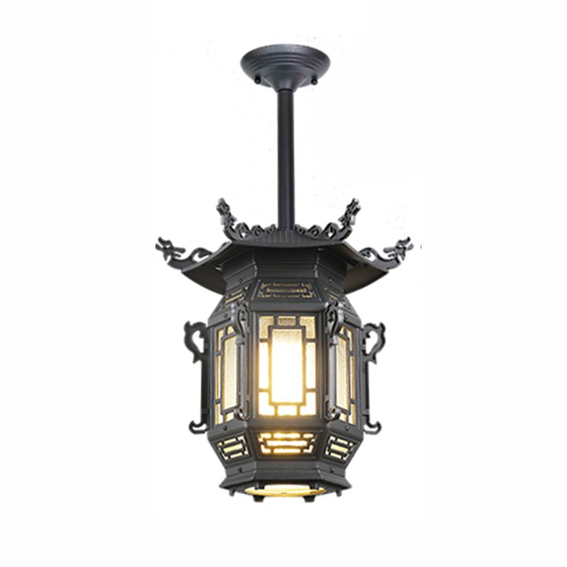 Lanterne semi-encastrée, plafonnier traditionnel à 1 lumière avec abat-jour en plastique
