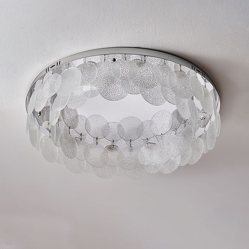 Single Modernism Chrome Flush Mount Lighting LED Ceiling Light for Bedroom
