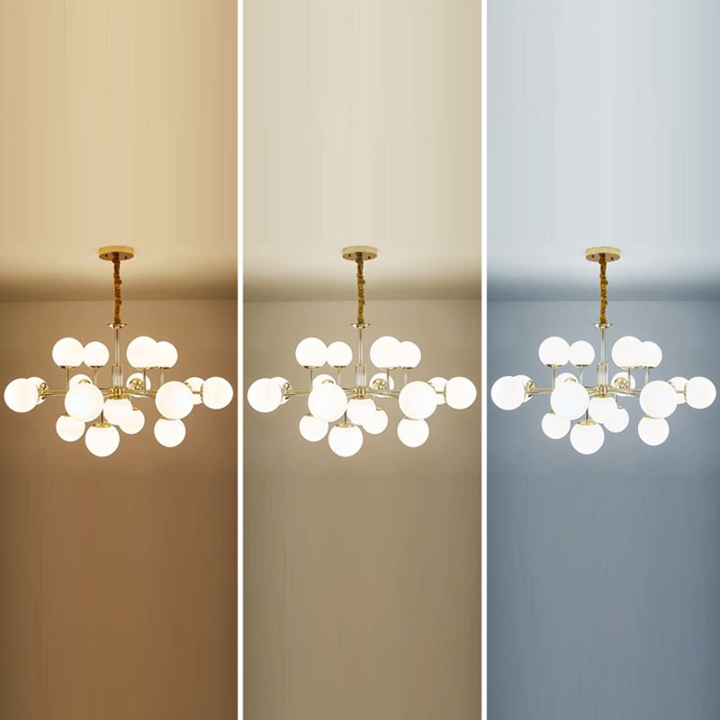 Araña de rama dorada luz colgante de estilo moderno para dormitorio de sala de estar