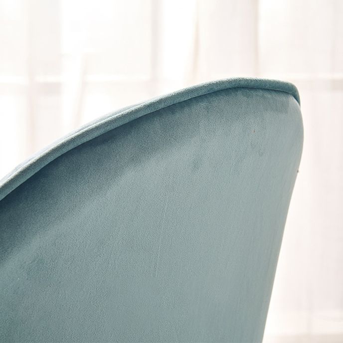 Upholstered Velvet Armless Dining Chairs Solid Back Side Chair with Metal Legs