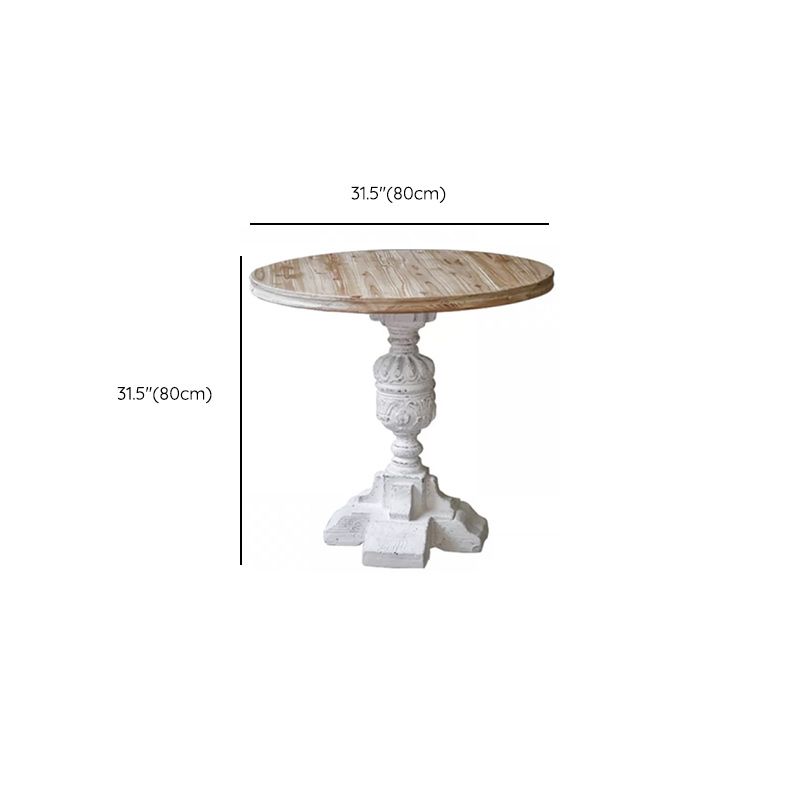 French Country Corner Table Wood Pedestal Round Accent Side Table