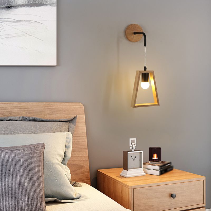 Moderne Stil Geometrische Wandlampen Holz 1 Lichtwandbeleuchtung Armaturen