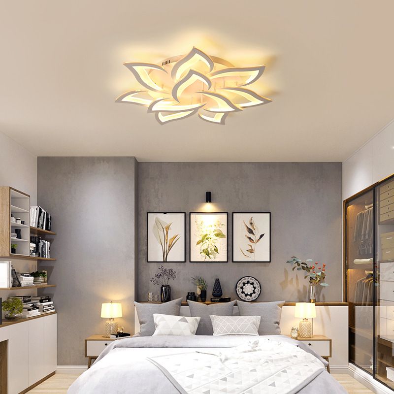 Radial Acrylic Semi Flush Mount Ceiling Light Semi Flush Modern Multi-head Bedroom Semi Flush