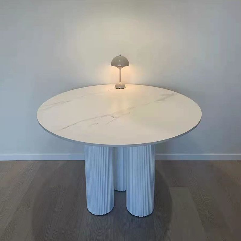 Modern Round Top Dinette Table Solid Wood Base Dining Table for Restaurant
